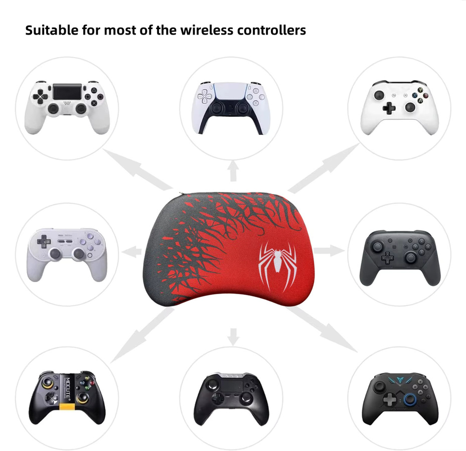 JazPlate Tragbare Spider Version Reisetasche als Schutzhülle für deinen PS5 Controller in Rot - Bild 2