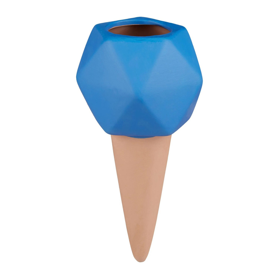Relaxdays 4er Set Tonkegel aus Keramik in Blau zur Selbstbewässerung, Höhe: 19 cm, Breite: 9,5 cm, Tiefe: 9,5 cm - Bild 2