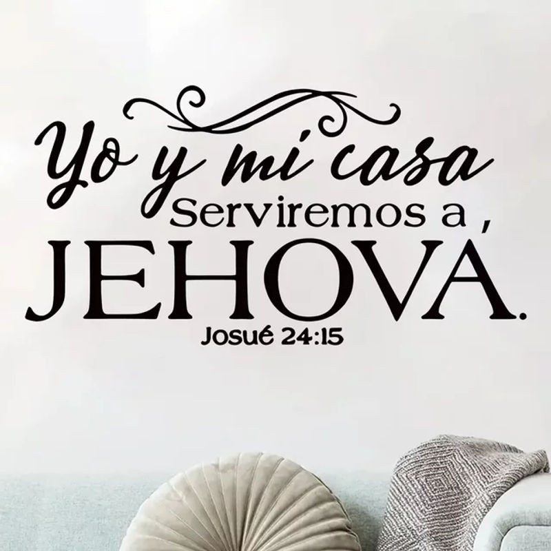 BRUP Wandaufkleber yo Y Mi Casa Servi Sigur A Jehovah in Schwarz zur Wanddekoration für Wohnzimmer und Schlafzimmer - Bild 1