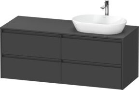 Duravit Waschtischunterschrank Ketho.2 in Anthrazit Grau Matt, wandhängend mit 4 Schubladen, B/T/H: 140 x 55 x 56,8 cm - Bild 1