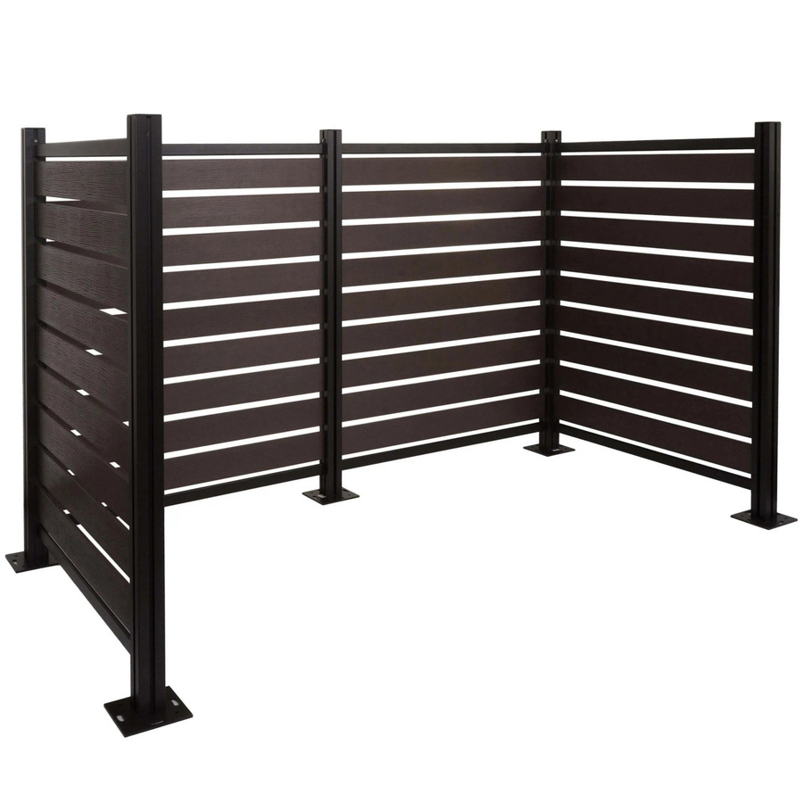 MCW Alu Mülltonnen-Zaun K57 Mülltonnenverkleidung in Holzoptik, Farbe: Anthrazit, B/T/H: 206 x 130 x 110 cm - Bild 2