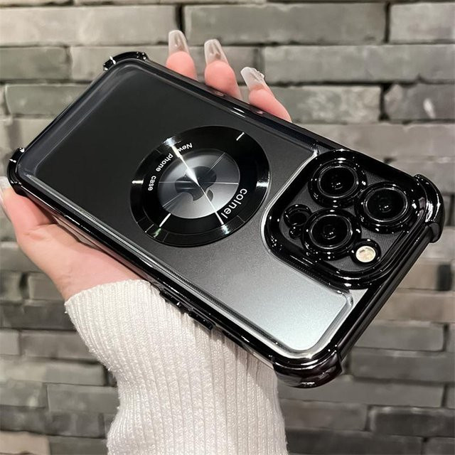 Stoßfeste MagSafe Handyhülle von Yiran Bag für iPhone 11 bis iPhone 16 Pro Max, magnetische Ladehülle, transparent oder schwarz - Bild 1