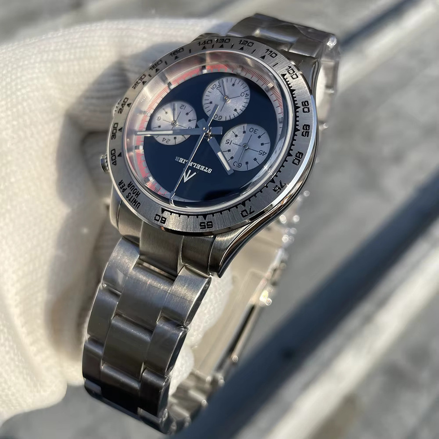 STEELFLIER Armbanduhr Quarz, Edelstahl, Schwarz, Herren, 20 ATM - Bild 4