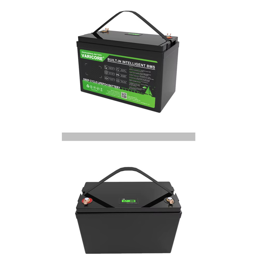 VARICORE 12V 120Ah LiFePO4 Lithium-Batterie mit integriertem BMS und LCD-Display in Schwarz - Bild 4