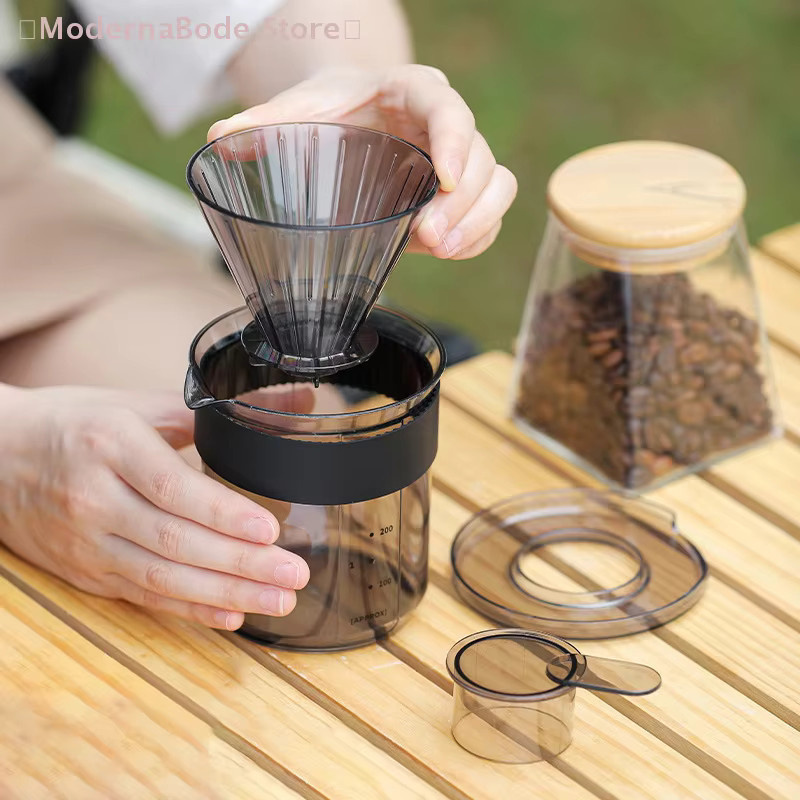 Hoeaden Drei-in-Eins Kaffeekanne mit Skala und Infuser, transparent, ideal für Reisen und Camping - Bild 4