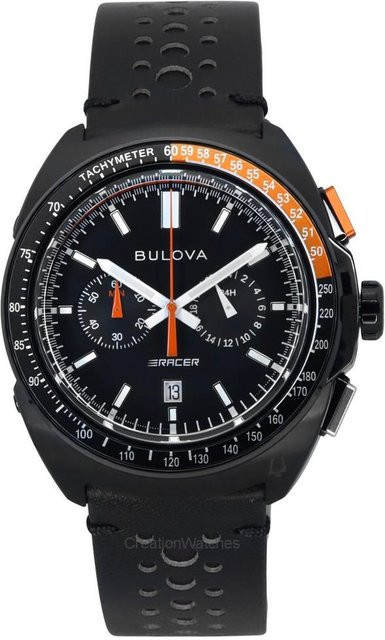 Bulova Racer Chronograph, Lederarmband, Schwarz, Quarz, 42 mm, Herren - Bild 1