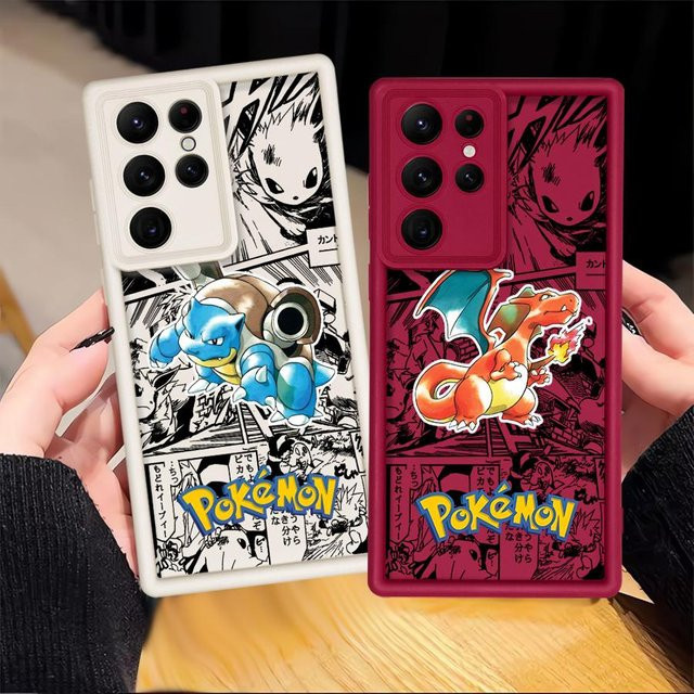 Handyhülle im japanischen Anime Charizard Design für Samsung Galaxy S26 Ultra S25 S24 S23 S22 S21 S20 FE S26 Plus und Note 20 Ultra, Multicolor - Bild 1