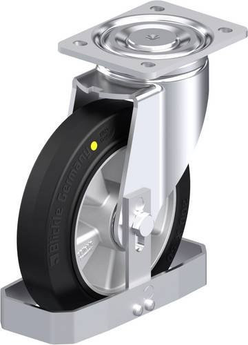 Blickle Stahlblech-Lenkrolle LH-ALEV 200K-EL-FS in Schwarz-Grau mit 200 mm Rad-Durchmesser und 500 kg Tragfähigkeit - Bild 1