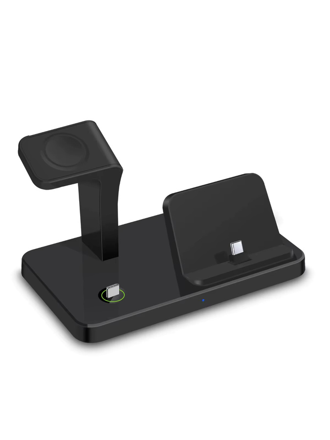 VIKEFON 3-in-1 USB-C Schnellladestation und drahtloser Ladeständer für Samsung Galaxy Watch 6 5 Pro, S23 Ultra, S22, S21 sowie Xiaomi und Huawei in Schwarz - Bild 6