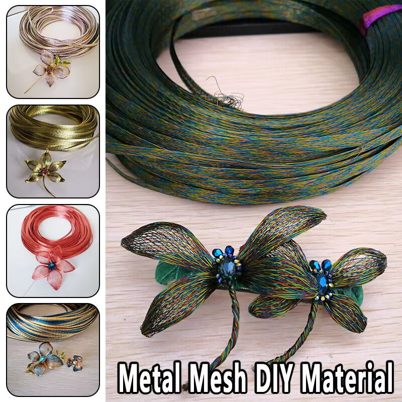 Metallgeflecht DIY Webmaterial, Buntes Netzfaden, 1m - Bild 2