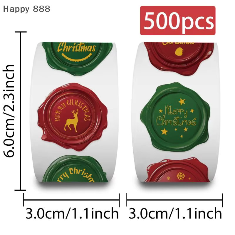 500-teiliges Weihnachtsaufkleber-Set mit runden 1-Zoll-Tags in Mehrfarben für Geschenke, Backen und Schreibwaren - Bild 5