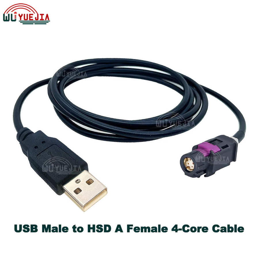 WUYUEJIA USB zu HSD Kabel mit 4Pin Jack LVDS für Mercedes Benz, Audi, VW und Bentley, USB AM zu HSD Code A/B/C/D/E/F/G/H/K/Z, weiblich - Bild 2