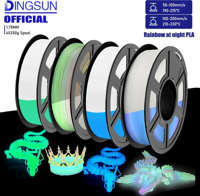 Luminous Rainbow PLA Filament 1,75 mm Multicolour Blau für FDM 3D-Drucker - Bild 1