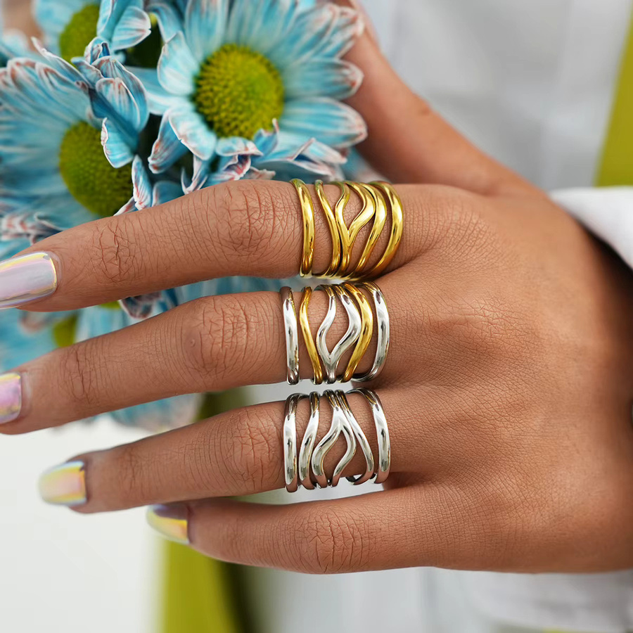 Uself Ring Edelstahl, goldfarben, Damen - Bild 2