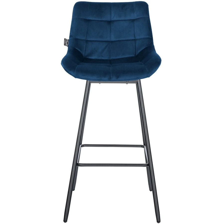 4er Set DELUKE Barhocker VISEN aus Samt in Blau, drehbare Barstühle mit Lehne, B/T/H: 49 x 56 x 105 cm - Bild 2
