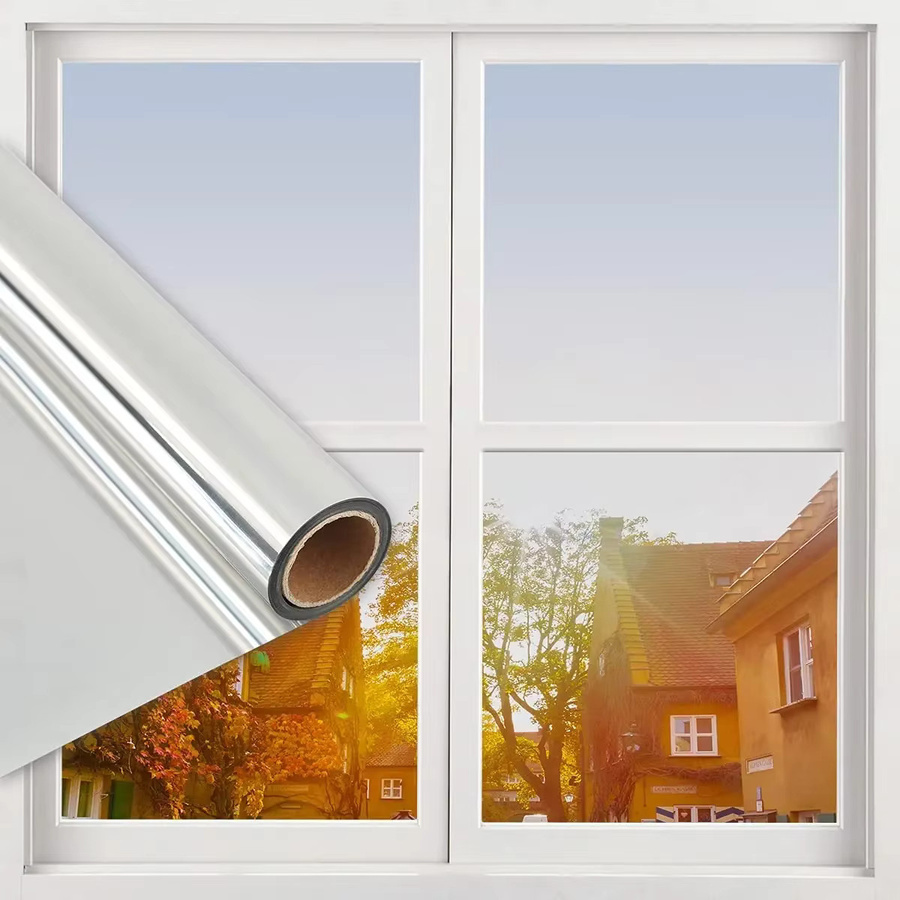AFDB Einweg-Spiegelfolie für Fenster in Blau und Silber als Sichtschutz, Sonnenschutz und UV-Schutz zur Wärmeregulierung - Bild 4