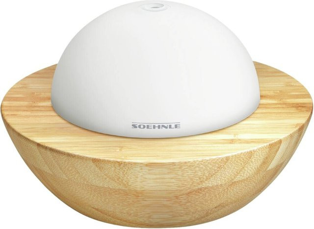 Soehnle Modena Aroma-Diffuser mit Ultraschall in Natur-Design aus Bambus und Glas, Weiß/Natur, B/H/L/T: 18,4 x 12,6 x 18,4 x 22,5 cm - Bild 1