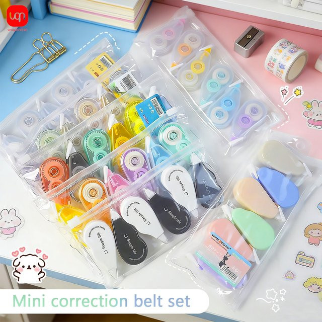WQN Mini-Kawaii Korrekturband Set aus 6 Stück in Multicolour für die Schule - Bild 1
