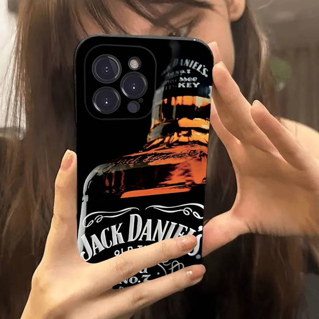 Stoßfeste weiche Handyhülle mit Whiskey-Logo für Apple iPhone 11 bis iPhone 17 Pro Max Plus in Schwarz - Bild 1