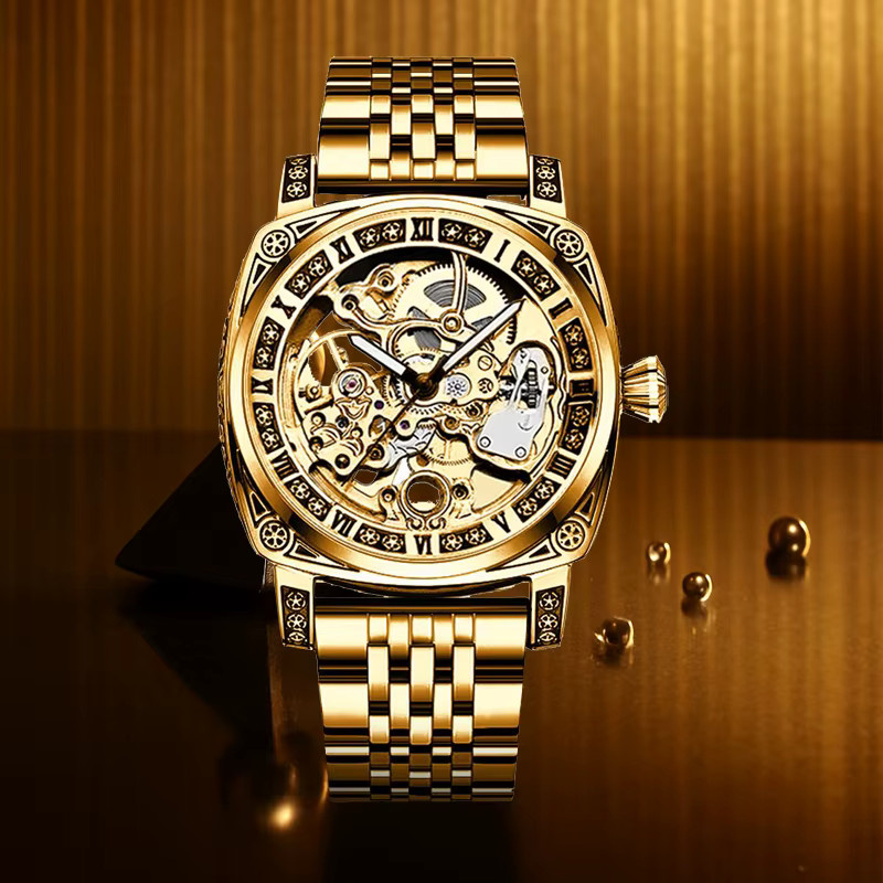 CAROTIF Armbanduhr Automatik, Edelstahl, Gold, Herren - Bild 2