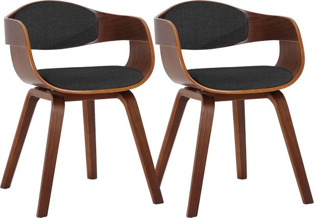 CLP 2er Set Esszimmerstühle Kingston ergonomisch mit umlaufender Rückenlehne und Holzgestell - Bild 1