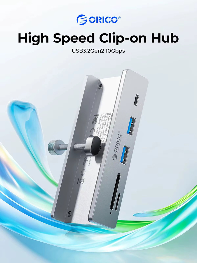 ORICO USB 3.2 Hub 6-Port-Erweiterung mit Stromanschluss und 10 Gbit/s Hochgeschwindigkeitsübertragung inklusive SD- und TF-Kartenslot - Bild 2