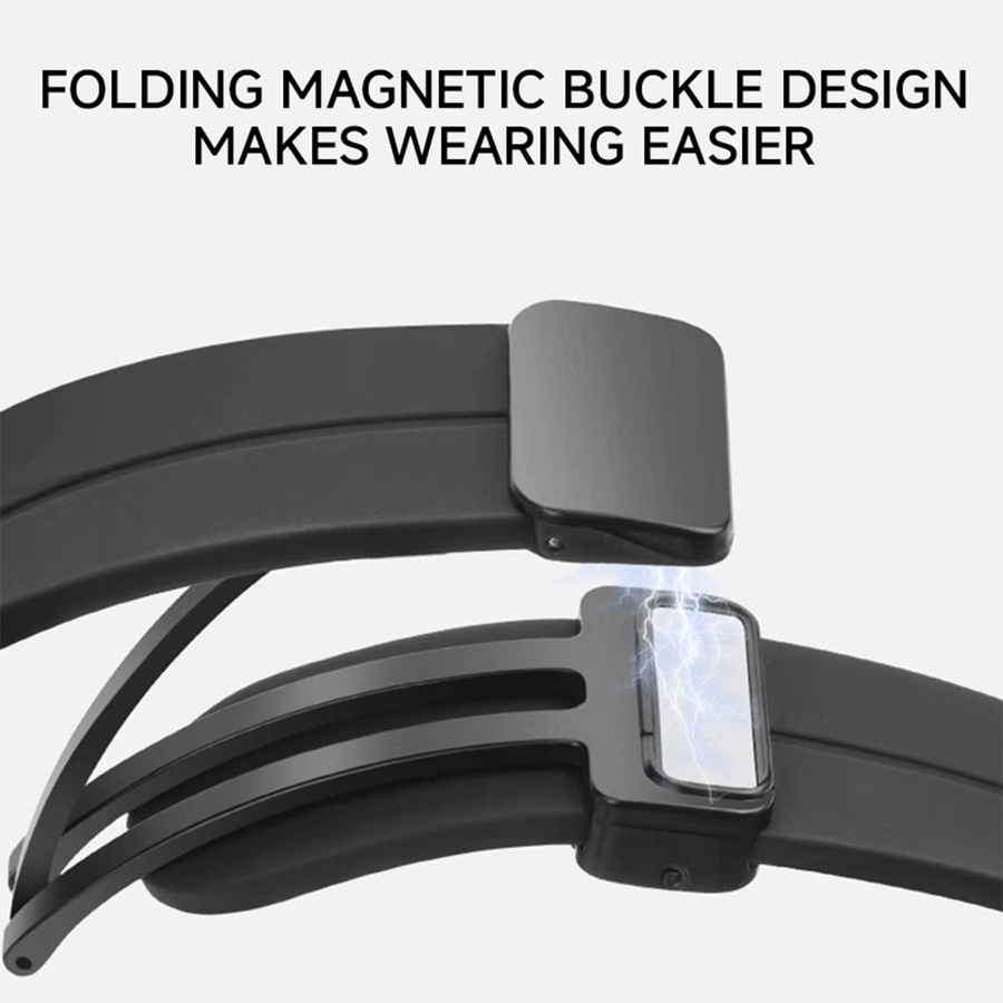 FancyWrist Uhrenarmband Silikon, Magnetische D-Schnalle, Schwarz, Unisex - Bild 2