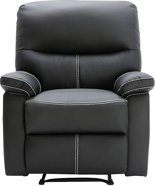 Vente-unique Relaxsessel Canby in Schwarz aus Kunstleder mit Armlehnen, Höhe: 79 cm - Bild 1