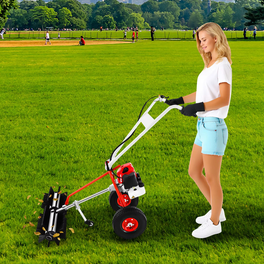 Bymaocar Benzin-Gartenkehrmaschine mit Rollbürste in Rot - Bild 4