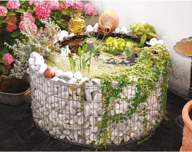 Bellissa Gabionen-Hochteich rund Durchmesser: 92 cm - Bild 1