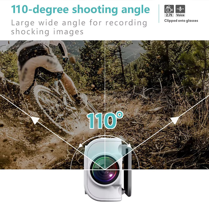 luxuglow Smart Glasses Camcorder mit 2,7K Auflösung, WiFi und 110 Grad Weitwinkelobjektiv in Weiß - Bild 4