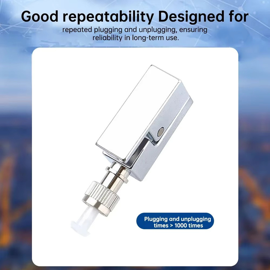 ZoeRax FC quadratischer Glasfaseradapter in Transparent und Silber für FTTH-Kopplung mit Rotlichtstift, OTDR und optischem Leistungsmessgerät - Bild 5