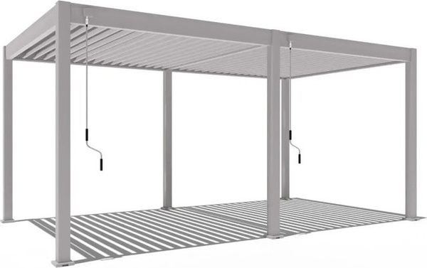 Weide Classic Pavillon Pergola aus Aluminium und Stahl in Sand, freistehend mit stufenlos verstellbaren Lamellen und UV-Schutz, B: 530 cm, T: 300 cm