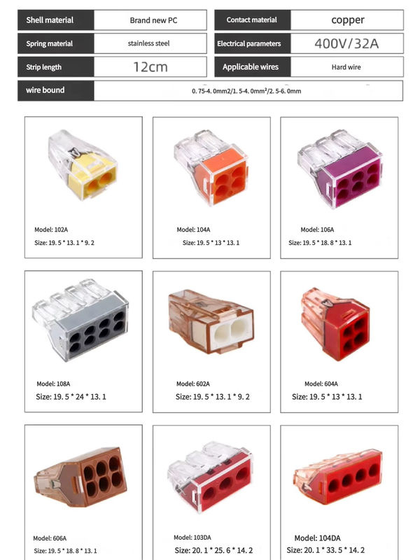 QHJIA Schnellverbinder mit Direktstecker und Drahtklemmenblock für Elektriker und Haushalt - Bild 6