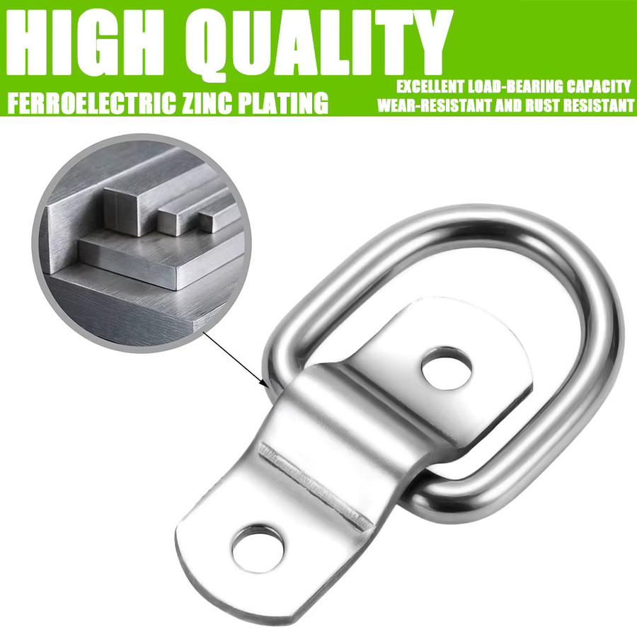 Lekefever D-Ringe aus Edelstahl in Silber als Befestigungslöcher und Spannringe für Auto, Boot, Anhänger und Wohnmobile - Bild 3