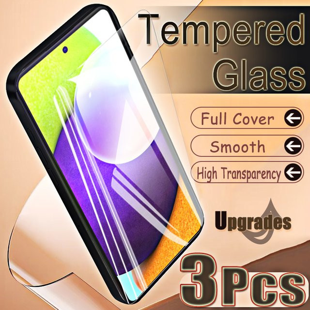3er-Set gehärtetes 9H Glas Displayschutzfolie für Samsung Galaxy A52 4G, transparent, Fingerabdruck-Entsperrung kompatibel - Bild 1