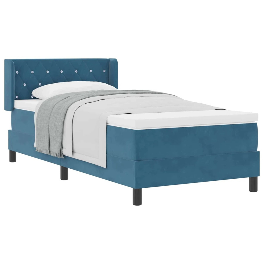 vidaXL Boxspringbett mit Matratze Dunkelblau B/T: 200 x 100 cm - Bild 2