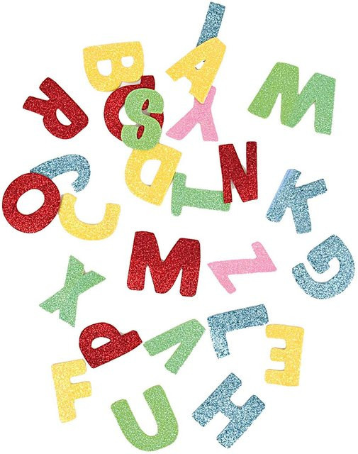 Rico Design Moosgummi Buchstaben mit Glitter in mehrfarbig, selbstklebend - Bild 1