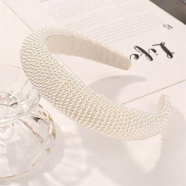 Stirnband Perlen, beige, Damen, Mädchen - Bild 1
