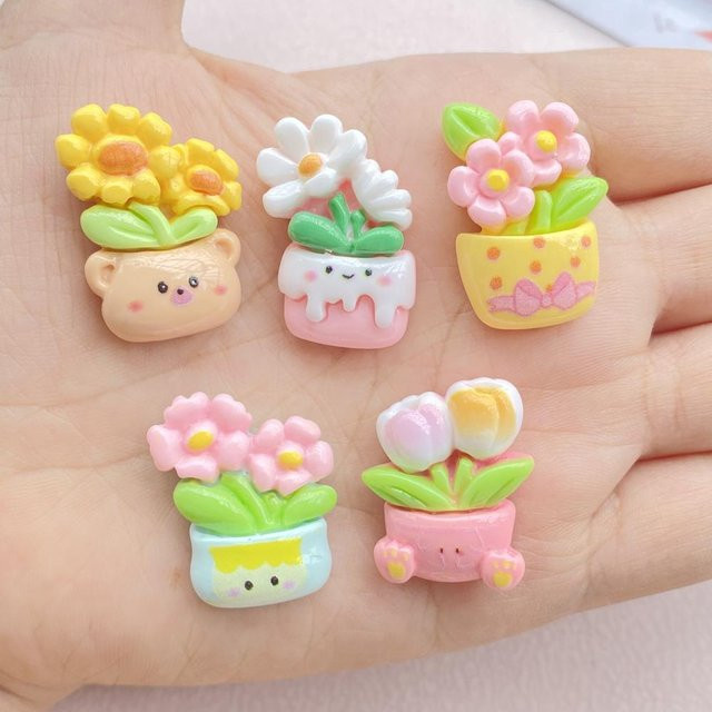 Schmuck Haarnadel Dekoration, Cartoon-Tiere Blumen, Harz, multicolour - Bild 1