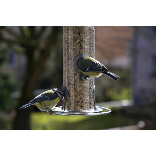 DOBAR Vogelfuttersäule aus Acrylglas und Metall in Silber - Bild 3