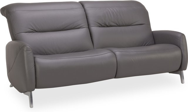 3-Sitzer Sofa MONDO RECREO aus grauem Echtleder in modernem Design B/T/H: 201 x 95 x 70 cm - Bild 1