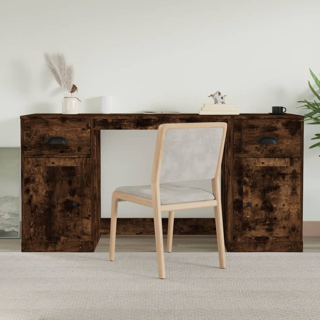 vidaXL Schreibtisch mit Schränken aus Holzwerkstoff in Räuchereiche, Braun, B/T/H: 150 x 75 x 75 cm - Bild 3