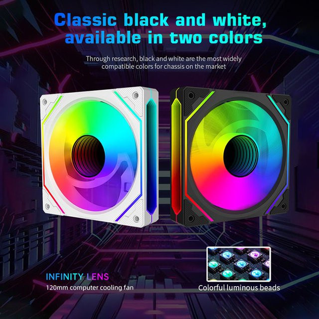 Mute Mirror CPU-Kühler mit RGB- und ARGB-Lüftern sowie PWM-Steuerung in Schwarz oder Weiß - Bild 1