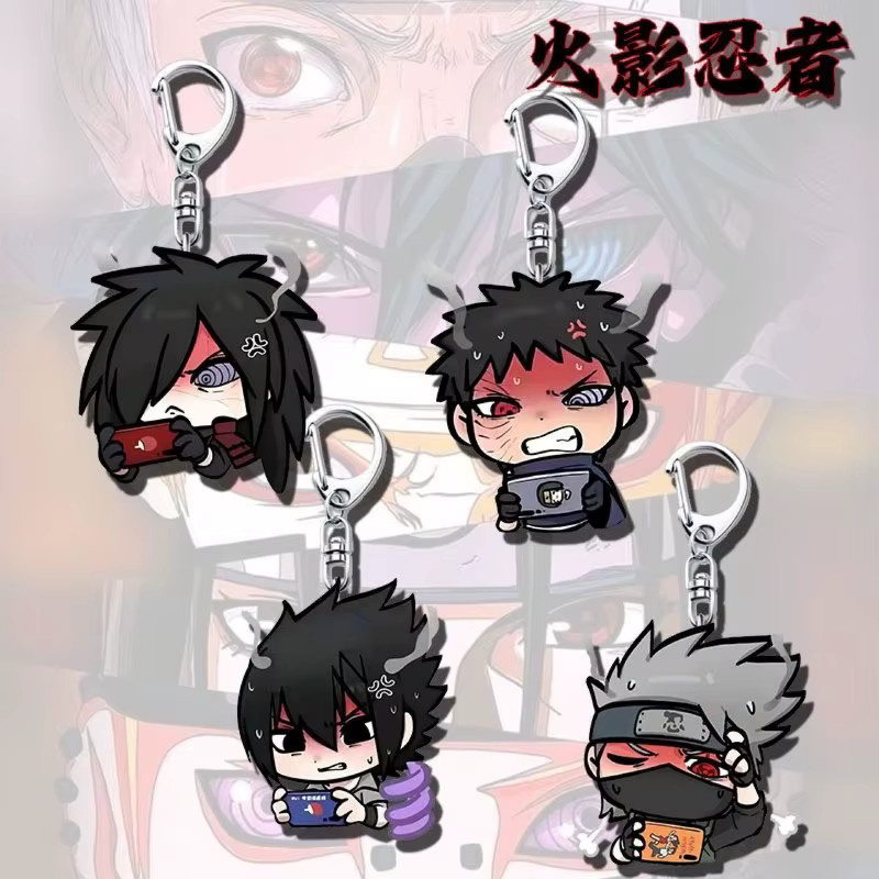 Bandai Naruto Uchiha Sasuke Hatake Kakashi Uchiha Obito Anime Acryl-Schultaschenanhänger, Schlüsselanhänger, Unisex - Bild 2