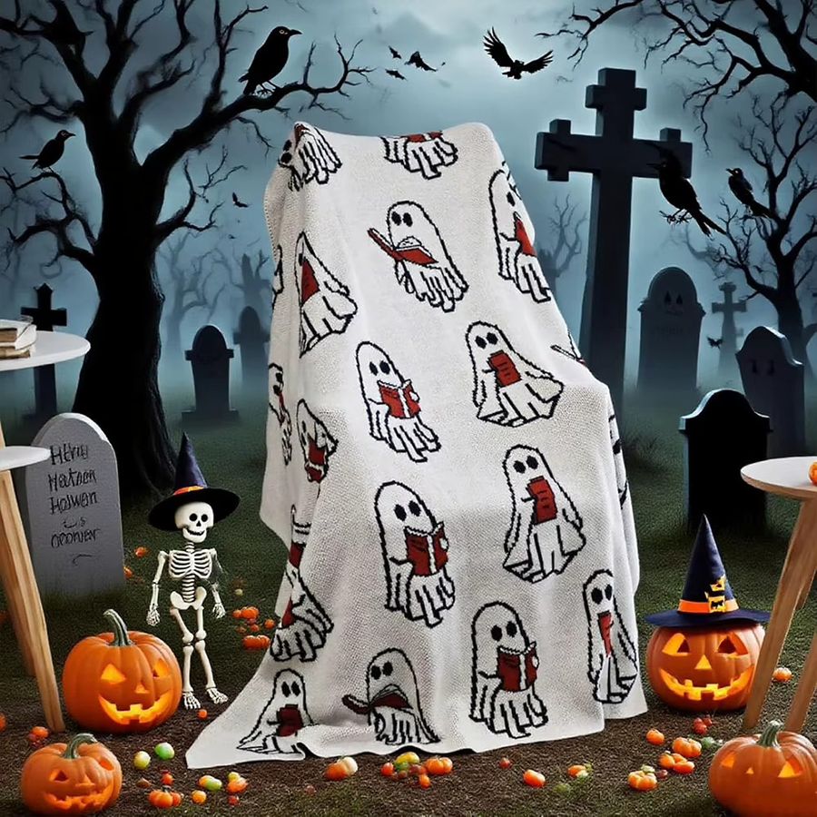 APWIKOGER Halloween Geister Lesedecke Gemütlicher Überwurf für Sofa und Bett - Bild 3