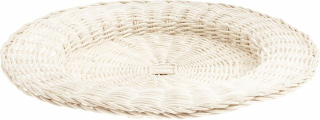 Rico Design Deko-Teller aus Rattan in Weiß mit Flechtstruktur - Bild 1