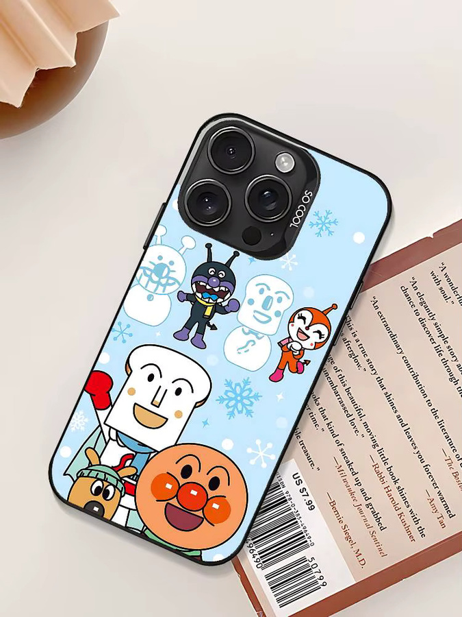 Stoßfeste Anime Handyhülle mit Anpanman Cartoon Motiv für iPhone 11 bis iPhone 17 Pro Max in Silber und Mehrfarbig - Bild 6