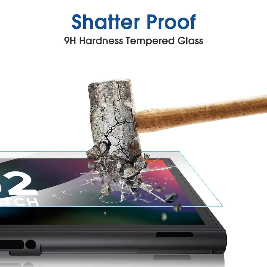 iPYZH 3er-Pack OneTouch Displayschutzfolie aus gehärtetem Glas für Switch 2 7,9 Zoll, Ultra-Klar, Transparent - Bild 5