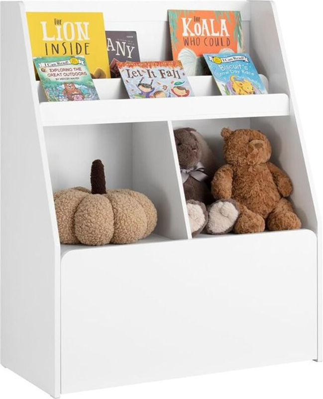 SoBuy Kinderregal KMB83-W Spielzeugtruhe und Bücherregal in Weiß - Bild 2